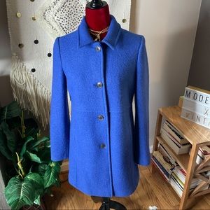 Lands’ End Misses Wool Blend Peacoat Size 4 Blue Wool Coat
